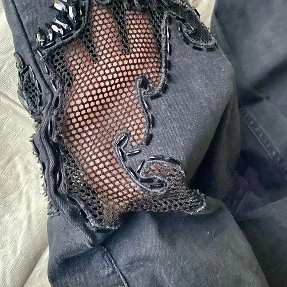 Unique TopShop Mesh Western Jeans! - Picture 2 of 6